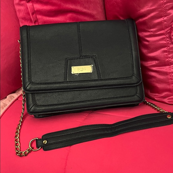 BCBG Paris Handbags - BCBG Paris Black Crossbody Bag with Gold Chain